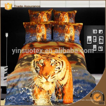 La impresión 100% del tigre del algodón 3D de la nueva llegada &quot;y las hojas de cama de la impresión animal / el lecho fijaron / la venta al por mayor de la cubierta del duvet